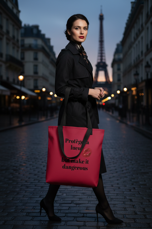 Photo lifestyle du cabas noir Édition Baiser