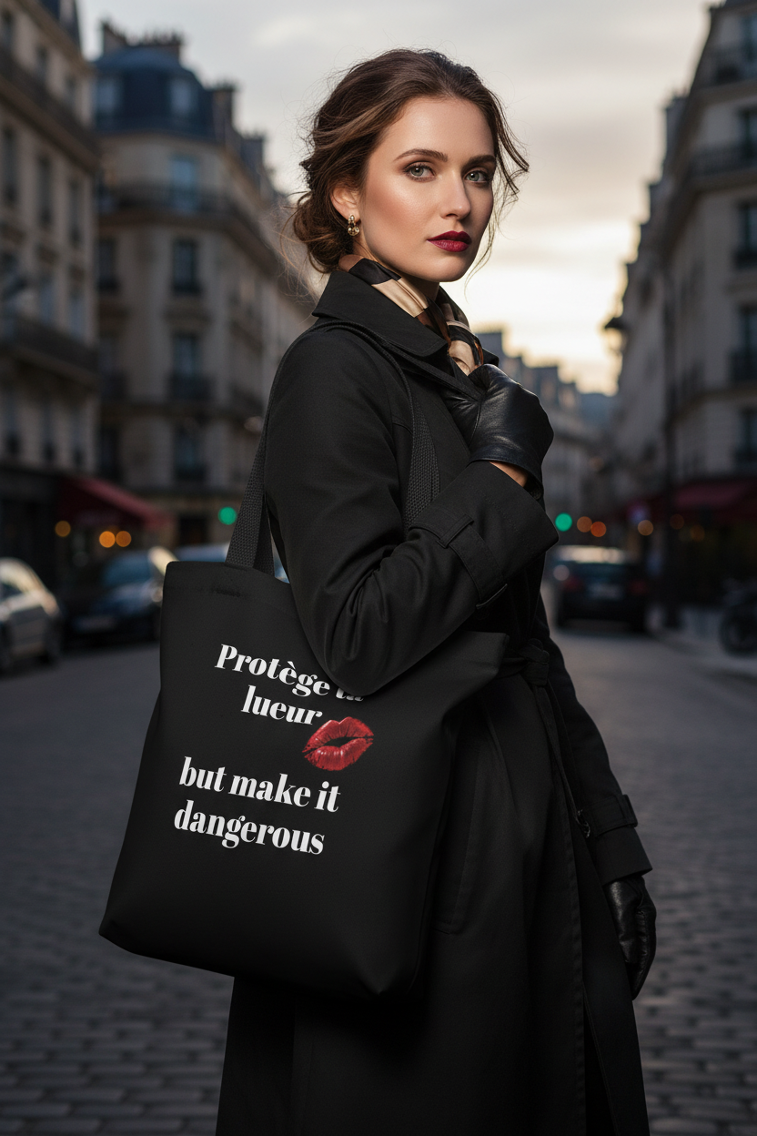 Photo lifestyle du cabas noir Lueur Fatale