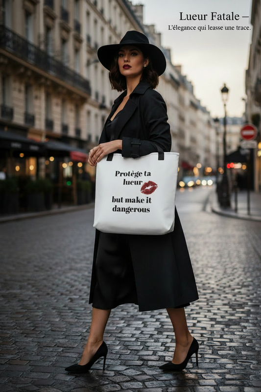 Photo lifestyle luxueuse du cabas Lueur Fatale